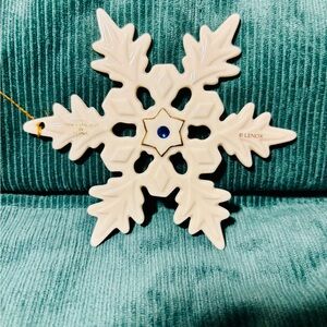 Lenox Cream Snowflake Ornament